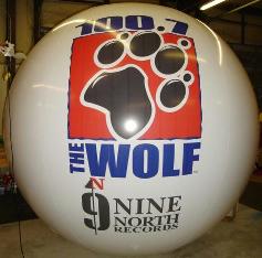 Giant balloon with radio station logo